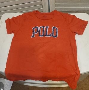 RALPH LAUREN POLO Short Sleeve Crewneck T-shirt Red w/Blue POLO Kids SIZE 7